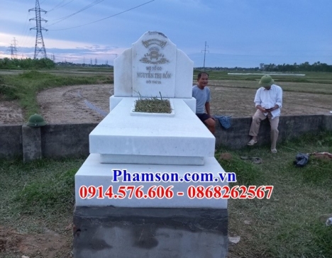 107 Mộ đá đẹp cao bằng - mẫu mộ đá không mái bằng đá khối