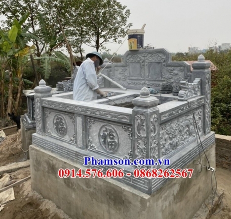107 Mộ đá đẹp cao bằng - mẫu mộ đá không mái bằng đá khối