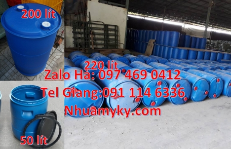 Phuy nhựa 150 lít nắp mở, Phuy nhựa đựng hóa chất, Thùng phuy nhựa 120 lít, thùng phuy 220 lít, Bán