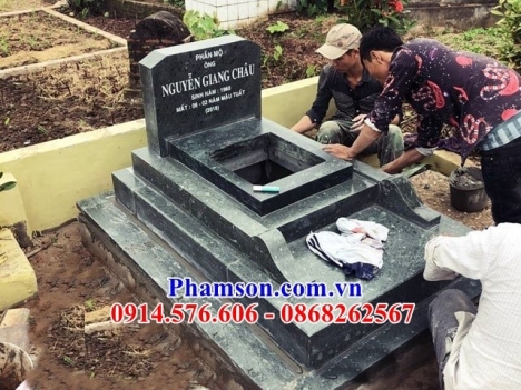 104 Lăng mộ đá đơn giản vĩnh long - mồ cất để tro cốt bằng đá khối