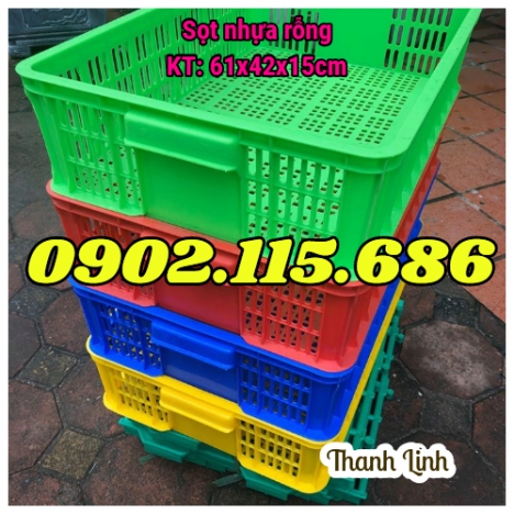 Sọt nhựa rỗng, sọt nhựa HS008, sóng nhựa bít, thùng nhựa rỗng, sọt nhựa đựng hoa quả, sóng nhựa HS00
