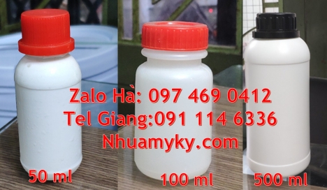 chai 100ml vuông hdpe, chai xịt phun sương 500ml, chai 250ml đựng thuốc thủy sản, chai 500ml