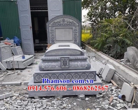107 Mộ đá đẹp cao bằng - mẫu mộ đá không mái bằng đá khối