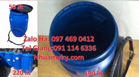 Phuy nhựa 150 lít nắp mở, Phuy nhựa đựng hóa chất, Thùng phuy nhựa 120 lít, thùng phuy 220 lít, Bán