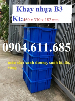Khay nhựa B3, thùng nhựa đặc B3 sản xuất từ nhựa nguyên sinh chất lượng cao