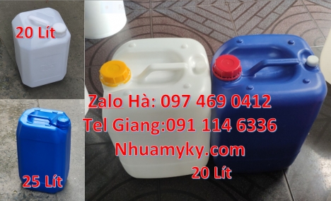 Can vuông 25l đựng phân bón, can 25l trắng, Can dẹp 30l đựng sữa tươi Can nhựa 25 lít đựng nông dượ