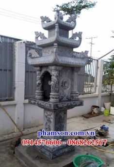 95 Miếu đá thờ ông thiên vĩnh long - cây hương đá nguyên khối