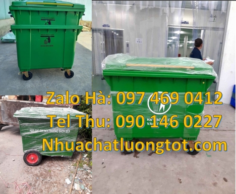 Mua xe thu gom rác 660l 1000l ở đâu có giá tốt nhất Xe thu gom rác 660 lít 3 bánh hơi, Xe thu gom