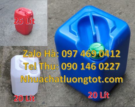 Can hdpe 20l vuông, Can vuông 25l đựng phân bón can 25l trắng, Can dẹp 30l đựng sữa tươi, Can nhựa