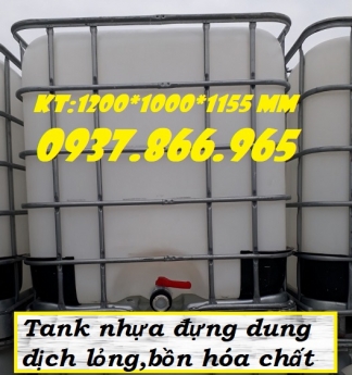 Bồn màu trắng nhựa 1000l có khung thép tại vĩnh phúc, tank nhựa mới, tank nhựa đựng thức phẩm