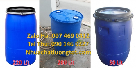 Phuy nhựa 150 lít nắp mở, Phuy nhựa đựng hóa chất, Thùng phuy nhựa 120 lít thùng phuy 220 lít, Bán