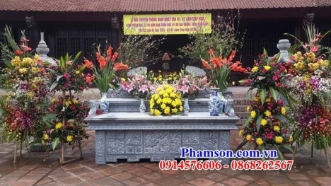 56 bàn lễ đá đẹp kon tum - bàn lễ sân chùa bằng đá xanh