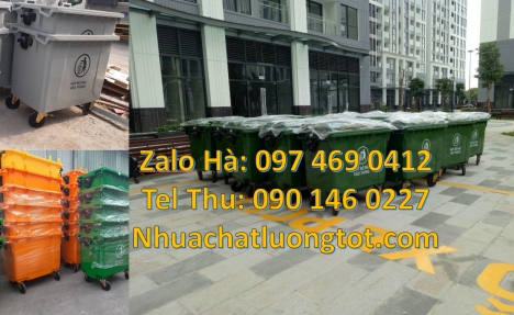 Mua xe thu gom rác 660l 1000l ở đâu có giá tốt nhất Xe thu gom rác 660 lít 3 bánh hơi, Xe thu gom