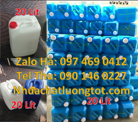 Can hdpe 20l vuông, Can vuông 25l đựng phân bón can 25l trắng, Can dẹp 30l đựng sữa tươi, Can nhựa