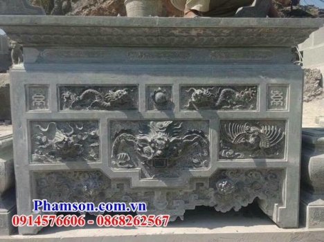 56 bàn lễ đá đẹp kon tum - bàn lễ sân chùa bằng đá xanh
