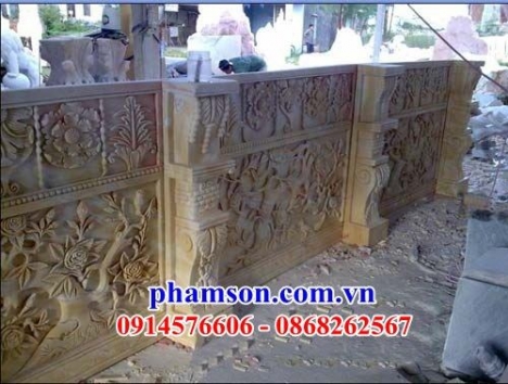 124 Lan can đá đẹp thái nguyên - tường bao rào bằng đá