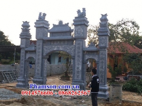 008 Thiết kế cổng đá hậu giang - cổng tam quan bằng đá xanh