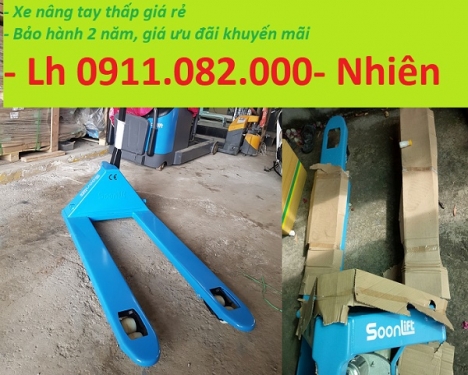 Nơi bán xe nâng tay thấp 3 tấn giá rẻ tại cần thơ- xe nâng tay bánh Pu- lh 0911082000