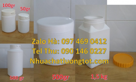 Hũ 0.5kg hdpe, Hũ 1kg vặn, Hũ giá rẻ, Hũ nhựa hdpe 500gr đựng hóa chất, hũ 1kg đựng bột mới 100%, Hủ