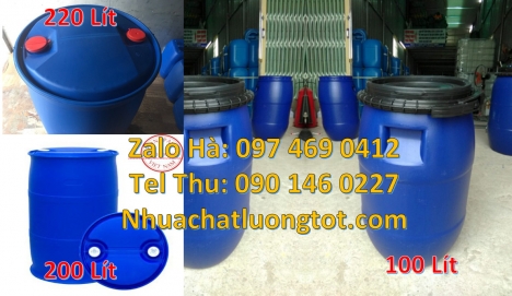 Phuy nhựa 150 lít nắp mở, Phuy nhựa đựng hóa chất, Thùng phuy nhựa 120 lít thùng phuy 220 lít, Bán