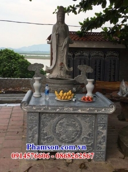56 bàn lễ đá đẹp kon tum - bàn lễ sân chùa bằng đá xanh
