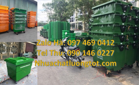 Mua xe thu gom rác 660l 1000l ở đâu có giá tốt nhất Xe thu gom rác 660 lít 3 bánh hơi, Xe thu gom