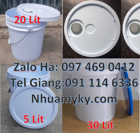 Vỏ thùng sơn 10 lít, Thùng nhựa 18 lít, Xô nhựa nắp rót 20 lít Thùng nhựa 5l đựng gạo, Xô