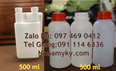 chai 100ml vuông hdpe, chai xịt phun sương 500ml chai 250ml đựng thuốc thủy sản, chai 500ml
