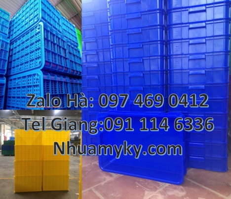Khay nhựa Đựng Thực Phẩm, Thùng Nhựa Đặc Có Nắp, Sóng nhựa 26 bánh xe Thùng nhựa, Sóng nhựa bít 1T5
