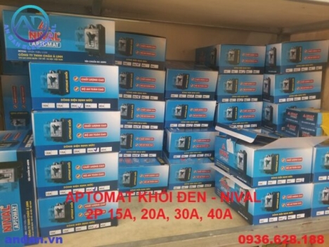 Bộ ngắt mạch an toàn, CB cóc, Aptomat khối Đen 15A, 20A, 30A, 40A NIVAL