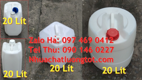 Can vuông 25l đựng phân bón, can 25l trắng Can dẹp 30l đựng sữa tươi Can nhựa 25 lít đựng nông dượ