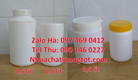 Hũ 1kg đựng bột lúa mạch, Hũ nhựa 500gr vặn đựng thuốc bảo vệ thực vật, hũ 100gr 200gr đựng mỹ phẩm.