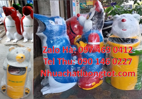 Thùng rác hình con cá heo. Thùng rác hình con cá chép Thùng rác hình con voi. Thùng rác hình chim c