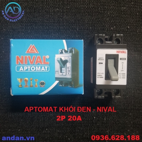 Bộ ngắt mạch an toàn, CB cóc, Aptomat khối Đen 15A, 20A, 30A, 40A NIVAL