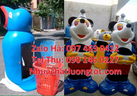 Thùng rác hình con cá heo. Thùng rác hình con cá chép Thùng rác hình con voi. Thùng rác hình chim c