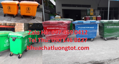 Giá bán xe gom rác 660l, Xe gom rác 660l, xe gom rác thải 1000l, Xe rác 1000 lít màu đỏ, Mua xe thu