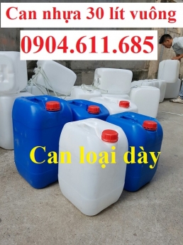 Can nhựa 30 lít vuông, can nhựa nhựa vuông 30 lít, can nhựa 30 lít