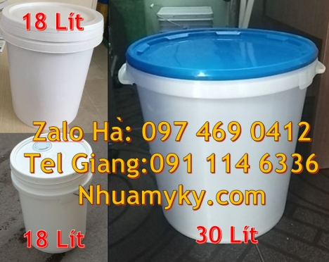 Xô nhựa 20 lít có nắp chiết rót, thùng nhựa 19l quai sắt, xô nhựa 3.8 lít đựng nông dược Vỏ t