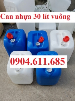 Can nhựa 30 lít vuông, can nhựa nhựa vuông 30 lít, can nhựa 30 lít