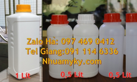 chai hdpe giá rẻ hcm, bình nhựa 0.5 lít,chai 250 ml đựng thuốc thủy sản Chai 50ml đựng thuốc tây, Ch
