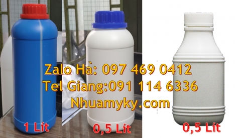 chai hdpe giá rẻ hcm, bình nhựa 0.5 lít,chai 250 ml đựng thuốc thủy sản Chai 50ml đựng thuốc tây, Ch