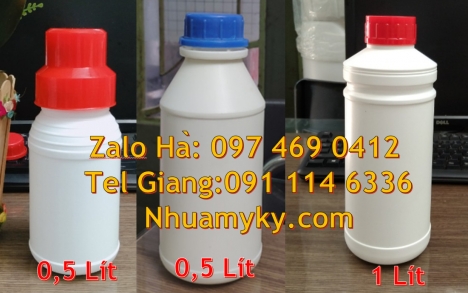 chai hdpe giá rẻ hcm, bình nhựa 0.5 lít,chai 250 ml đựng thuốc thủy sản Chai 50ml đựng thuốc tây, Ch