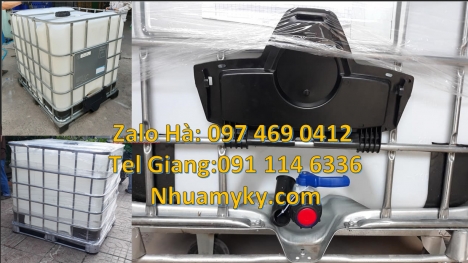 Bồn ibc đựng hóa chất 1000l, Tank ibc đựng axit, Thùng nhựa dung tích lớn, tank ibc 1000 lít, bồn nh