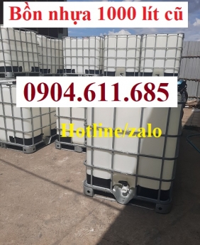 Bồn nhựa 1000 lít cũ, bồn nước nhựa 1000 lít cũ, bồn nhựa vuông 1000 lít