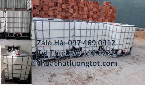 Giá thùng nhựa vuông 1000 lít, Tank IBC 1000L, mua bồn nhựa 1000 lít, Thùng nhựa 1000 lít cũ, Bồn đự