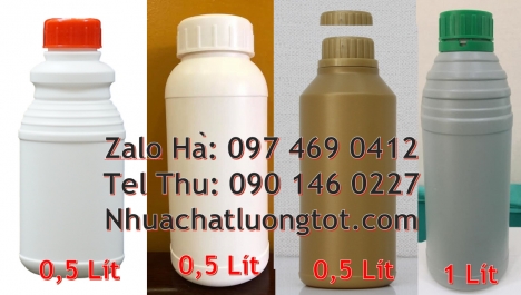 Chai 50ml đựng giấm, chai xịt khử trùng 1l, Chai 500ml miệng nhỏ, chai nhựa 1l đựng axit, chai hdpe,