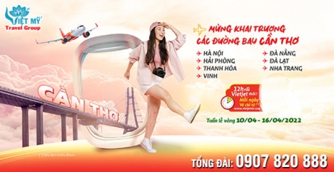 Vietjet ưu đãi Tuần lễ vàng vé đi/đến Cần Thơ
