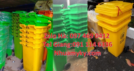 Thùng rác 80l đơn Thùng đựng rác 120l,  thùng rác nhựa 120l, Thùng rác 240l composite, Thùng rác