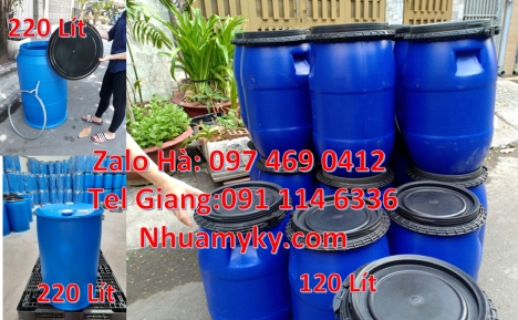 Thùng phuy nhựa 220 lít đai sắt, Thùng Phi 50 Lít, Thùng Phi 100 Lít, thùng phuy 120 lít Phuy nhựa đ