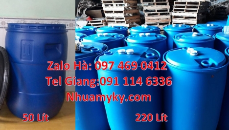 Thùng phuy nhựa 220 lít đai sắt, Thùng Phi 50 Lít, Thùng Phi 100 Lít, thùng phuy 120 lít Phuy nhựa đ